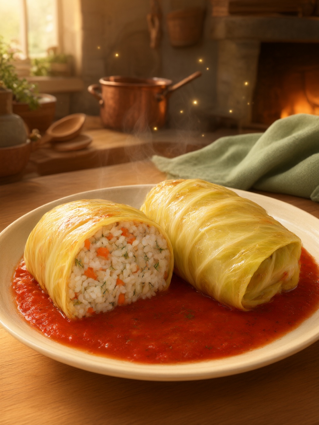 Голубцы с грибами и рисом